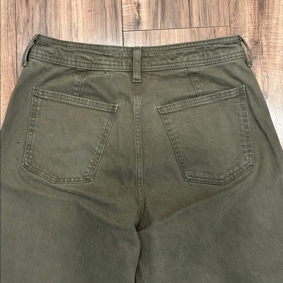 Sz 8 Sailor Wide Leg Green Denim Jeans Pants Bottoms Cotton Casual Everyday - Picture 8 of 9